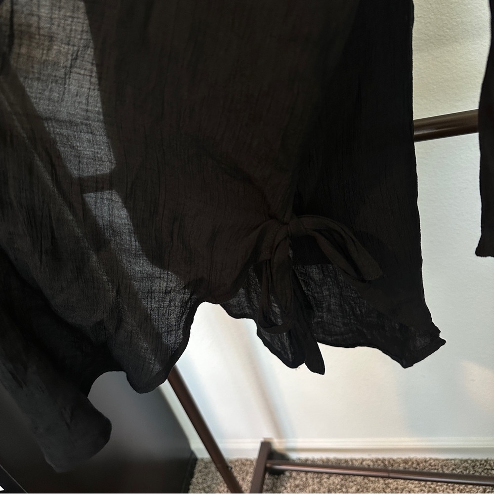 Black Button-Up Beach Shirt - Picture 5 of 6